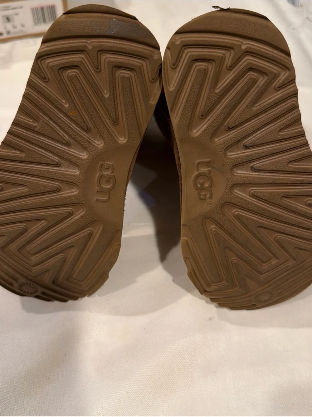 UGG Kids Chestnut Brown Shearling-Lined Mittens